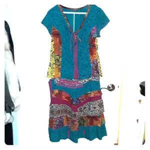 Colorful Skirt and Blouse Set